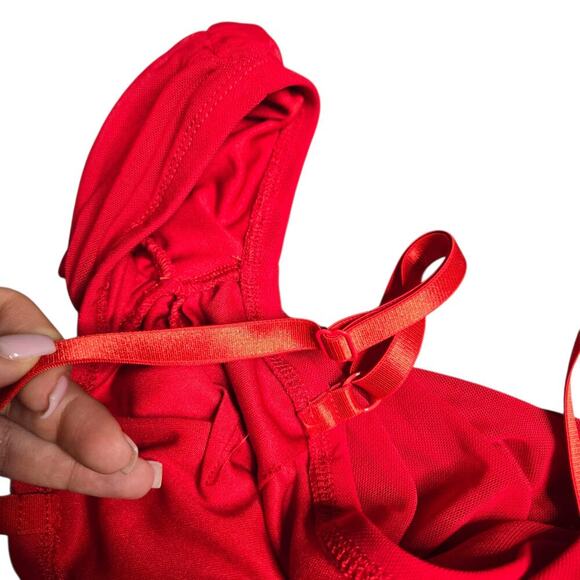 Sugar Thrillz Red Light Special Ruched Dress Size: M - Picture 4 of 4